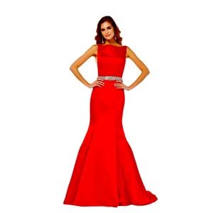 Angela&Allison redish orange formal gown Size 12